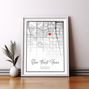 Carte où nous nous sommes rencontrés, cadeau pour couple personnalisé, carte personnalisée, cadeau petit ami, carte souvenir premier rendez-vous, carte en noir et blanc, là où tout a commencé