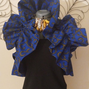 Updated customized Red or Blue Ankara Ruffled Boleros