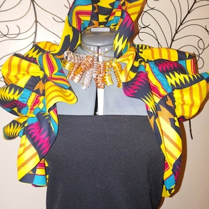 Yellow Kente Ruffled Customized Bolero( please read description complete