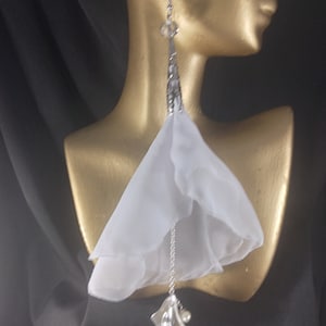 White Flower Fabric earrings, White Party, Lightweight, Wakanda Earrings, Handcrafted, Limited Edition