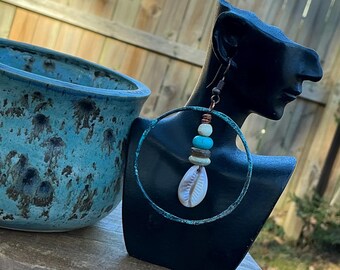 Boho Patina Hoops with Cowie Shells