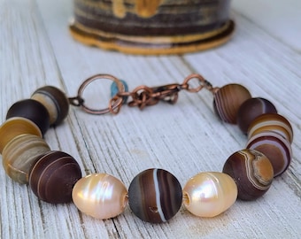 Striped Dzi Tibetan Agate Bracelet