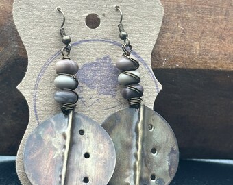 Afrocentric earrings, oversize hoop earrings, Copper ethnic earrings, tribal earrings, bohemian earrings,