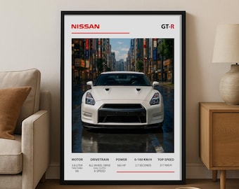 Póster del Nissan GT-R R35, superdeportivo (descarga digital)