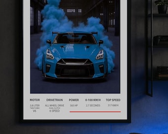 Póster del Nissan GT-R R35, superdeportivo (descarga digital)
