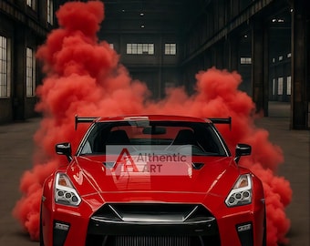 Póster del Nissan GT-R R35, arte mural automotriz (descarga digital)