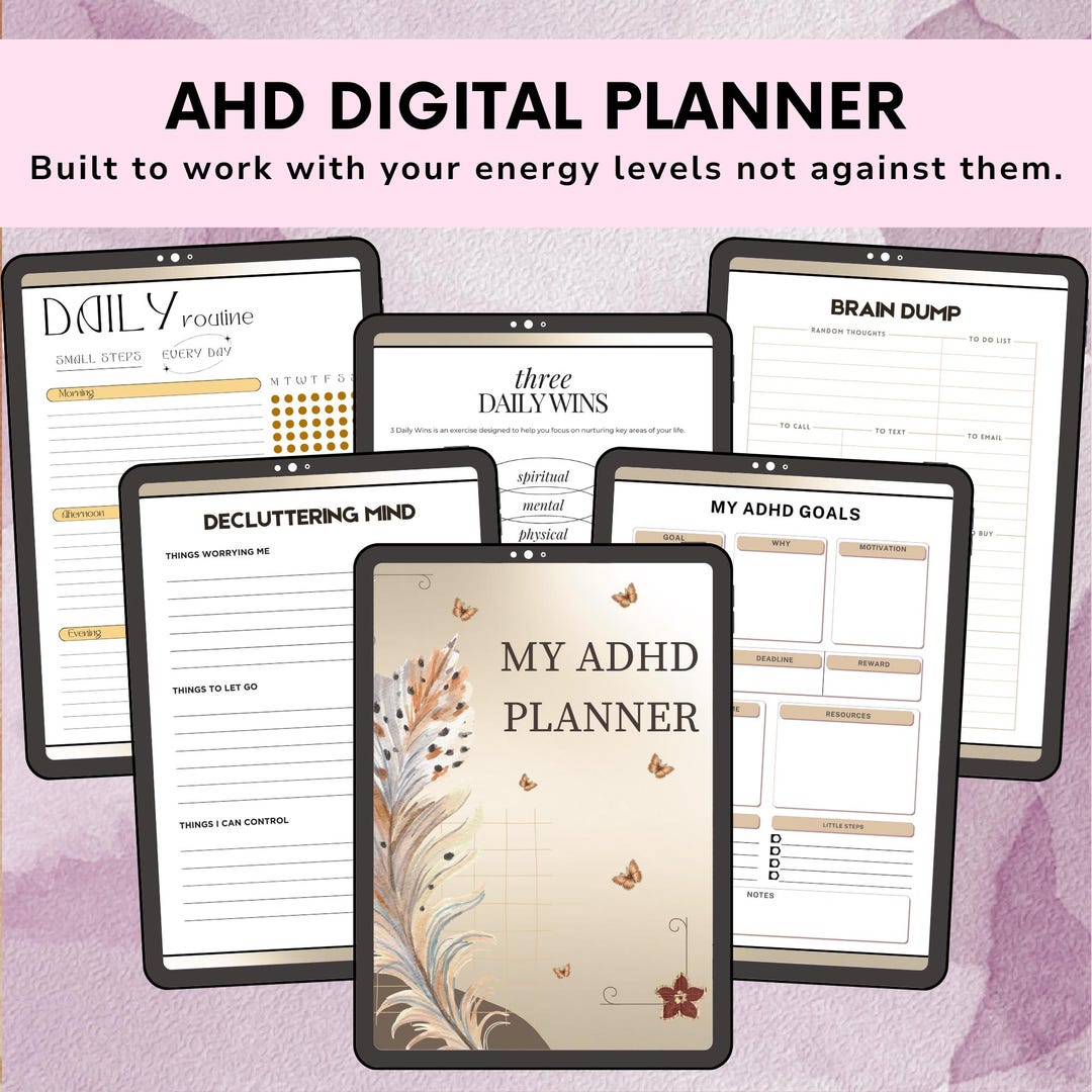 ADHD Digital Planner, Adult ADHD Planner 2026, Daily, Weekly, Monthly ...