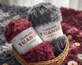 Chunky Faux Mink Fur Yarn, Soft Fluffy Knitting Crochet