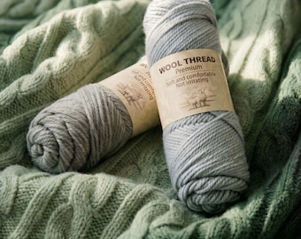Soft Wool Blend Yarn, Medium Weight for Knitting & Crochet, DIY Crafts