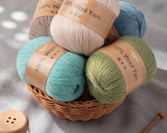 100% Merino Wool Yarn for Knitting Crochet, Soft Australian Worsted Weight Craft Supplies