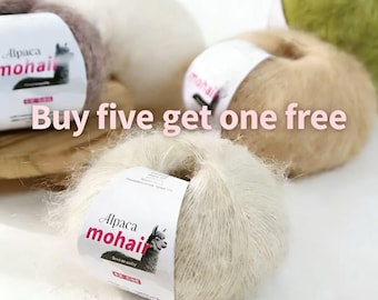 Soft Alpaca Mohair Yarn for Knitting, Crochet Shawls, Sweaters