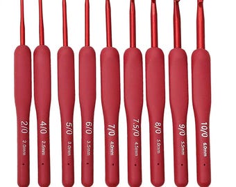 Soft Grip Crochet Hooks, Red & Blue 2pcs Set for DIY Crochet Projects