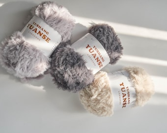 Faux Mink Fur Yarn for Cat Ear Hats, Scarves & Shawls, DIY Crochet