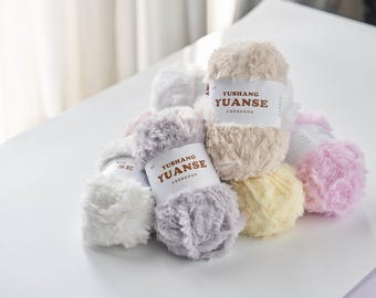Faux Mink Yarn, Long Pile Plush Fur, Knitting Crochet