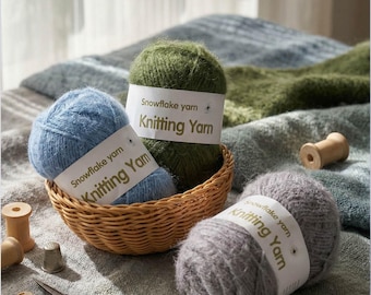 Cozy Snowflake Plush Yarn, Soft Yarn for Knitting Sweaters, Jackets & Handmade Accessories