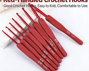 Red & Blue Soft Handle Crochet Hooks – 2pcs DIY Yarn Knitting for Beginners