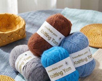 Soft Snowflake Plush Wool Yarn for Handmade Sweaters, Scarves & DIY Accessories