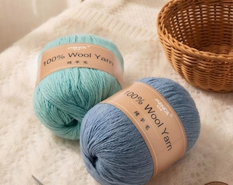 100% Soft Merino Wool Yarn – Worsted Weight, Ideal for Knitting, Crochet, and DIY Crafts