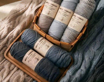 Soft Wool Blend Yarn, Medium Weight for Knitting & Crochet, DIY Crafts