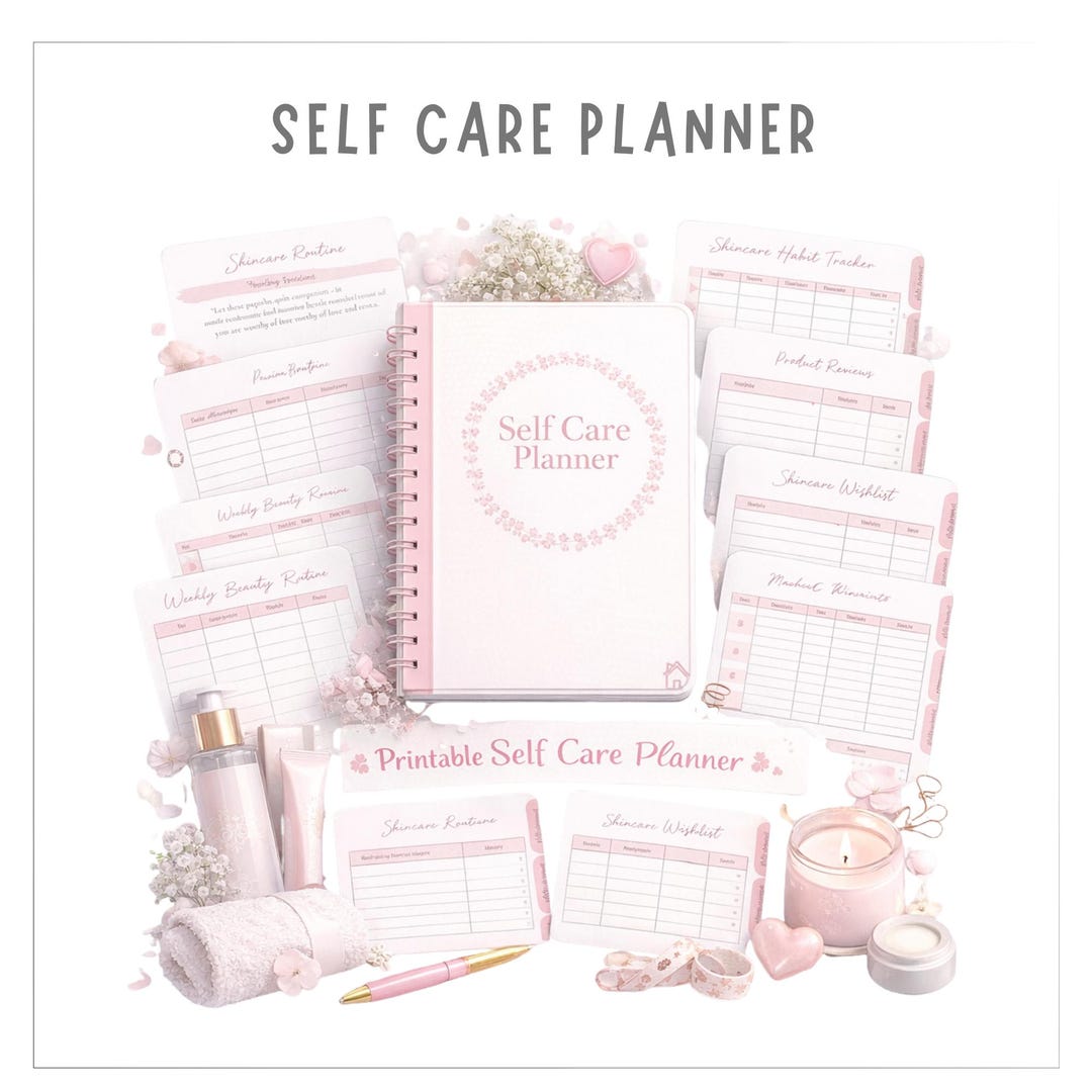 Self Care Planner | Wellness Journal, Habit & Mood Tracker (canva ...