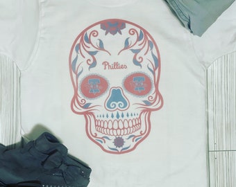 Kids Vintage Look Phillies Skull Tshirt