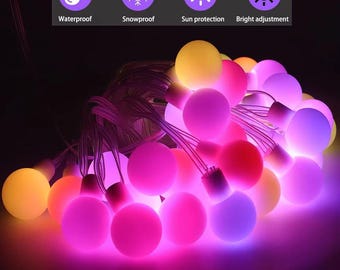 Addressable RGB LED Ball String Lights, 5V Dream Color Pixel Fairy Lights, IP67 Waterproof for Room and Christmas Decor