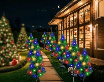 Decorazioni Natalizie Solari Per Esterni - 6 Personaggi Festivi Da Giardino (pupazzi Di Neve, Alberi, Babbo Natale) Per Prato, Terrazza E Vialetti