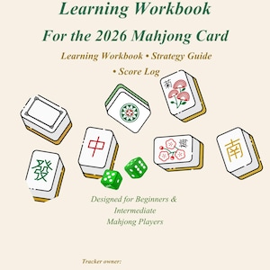 American Mahjong Learning Workbook, 2026 NMJL Strategy Guide, Beginner Practice Tracker, Printable Instant Download