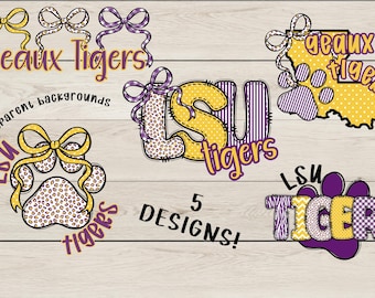 Tigers Game Day PNG, 5 Files! (Digital Download)