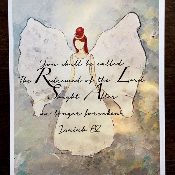 Angel print, watercolor art, Angel watercolor painting, religious art, Christmas angel art, abstract art, Scripture wall art, gift, wings