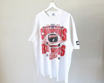 Camiseta vintage de los años 90 de Starter/Detroit Red Wings de la NHL (Talla L)