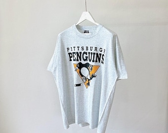Camiseta vintage Fruit of the Loom/Pittsburgh Penguins NHL de los años 90/XL