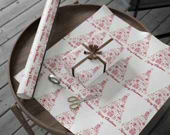 Western Weihnachtsgeschenkpapier | Vintage Cowboy Baum Geschenkverpackung