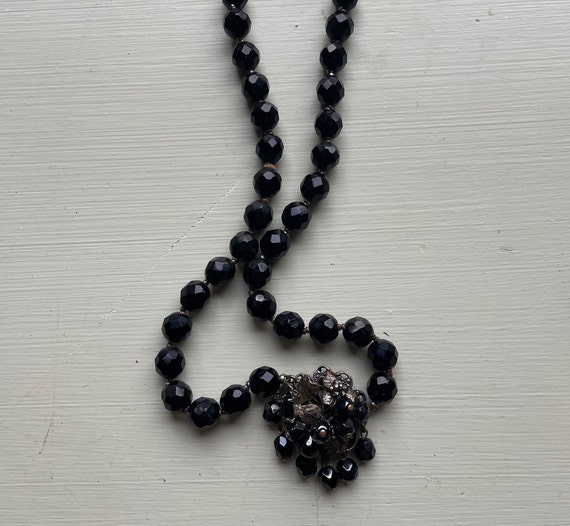 Robert DeMario black glass bead necklace - image 1