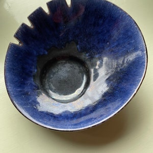 MCM blue pottery ashtray