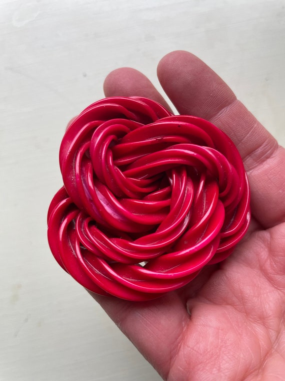 Vintage Bakelite red licorice pin