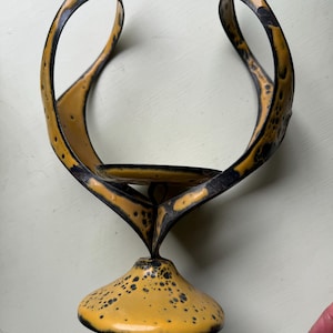 Hanover of Pasadena Brutalist enameled candle or plant holder