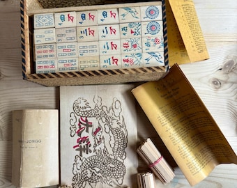 Antico gioco da collezione Mahjong a forma di drago