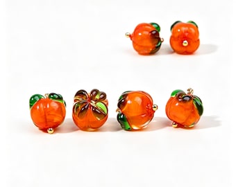Botones con forma de caqui, botón de cristal naranja, botones modernos para cheongsam