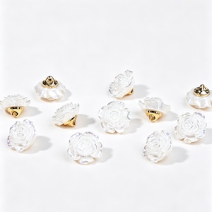 Floral Buttons,White Rose Button,Modern Cheongsam Buttons