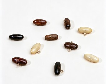 Botones con forma de aceituna, botones de madera natural, botones modernos para cheongsam