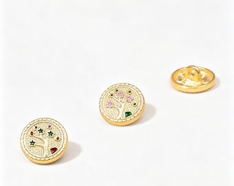 Botones florales de estilo vintage de 12 mm, botón de aleación de zinc, botones modernos para cheongsam.