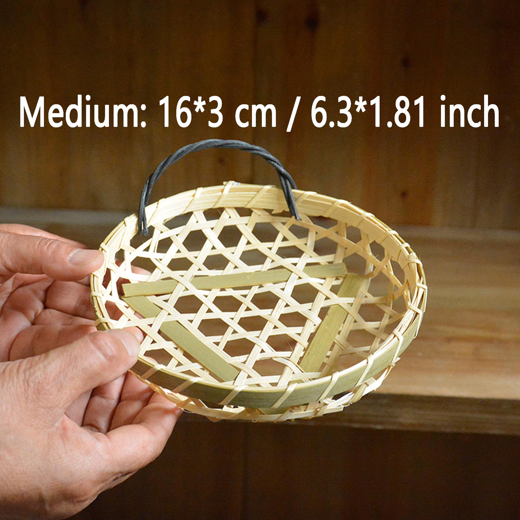 Handmade Woven Bamboo Basket With Handle, Japanese Style Decor - Etsy
