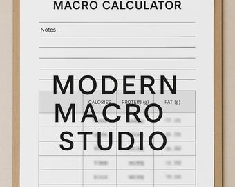 Macro Calculator Printable | Neutral Fitness Nutrition Planner | Modern Macro Studio