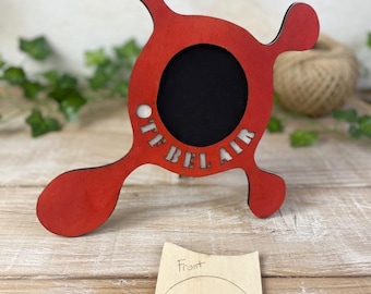 Handmade Wooden OTF Photo Stand | Splat Point  Laser Cut Frame | Desktop Picture Display Personalized