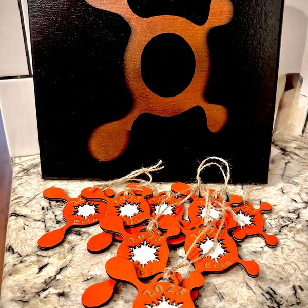Orange splat point Fitness Snowflake Ornament Custom 2025 OTF Gift
