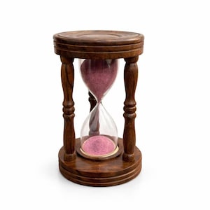 Reloj de arena de madera hecho a mano: 5 minutos, decoración rústica para escritorio