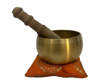 Tibetan Singing Bowl Set, 4.2 inch, Handcrafted Meditation Decor