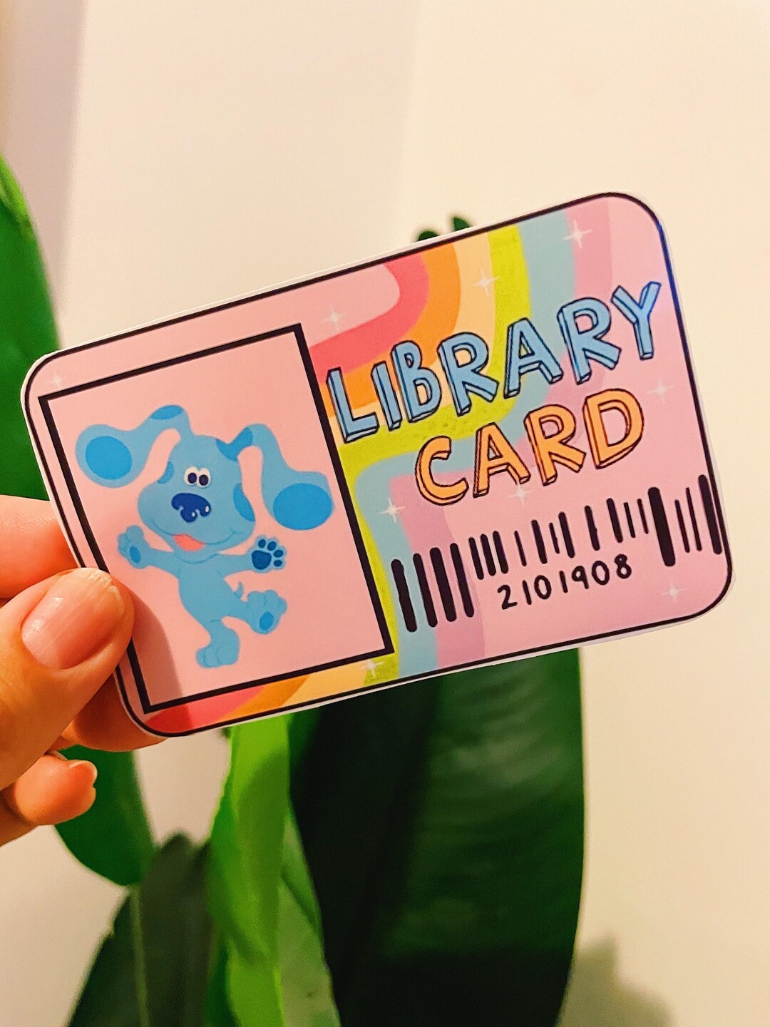 Blue Library Card Sticker - Etsy