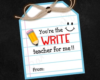 INSTANT DOWNLOAD - Printable - Tags A - Thank You - WRITE Teacher - pdf - jpg